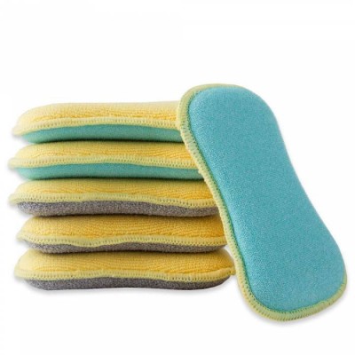 Microfibre Antibacterial Dish Cleaning Pad Magic Sponge Double Sided Kitchen Scouring Pad