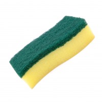 OEM S Shape Cleaning Sponge Green Scrubber Pads Scouring Pad